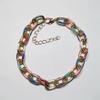 Titanium Steel Colorful Dipped Oil Cuban Link Bracelet Women Geometric Chain Design Lightweight Luxury Couple Jewelry