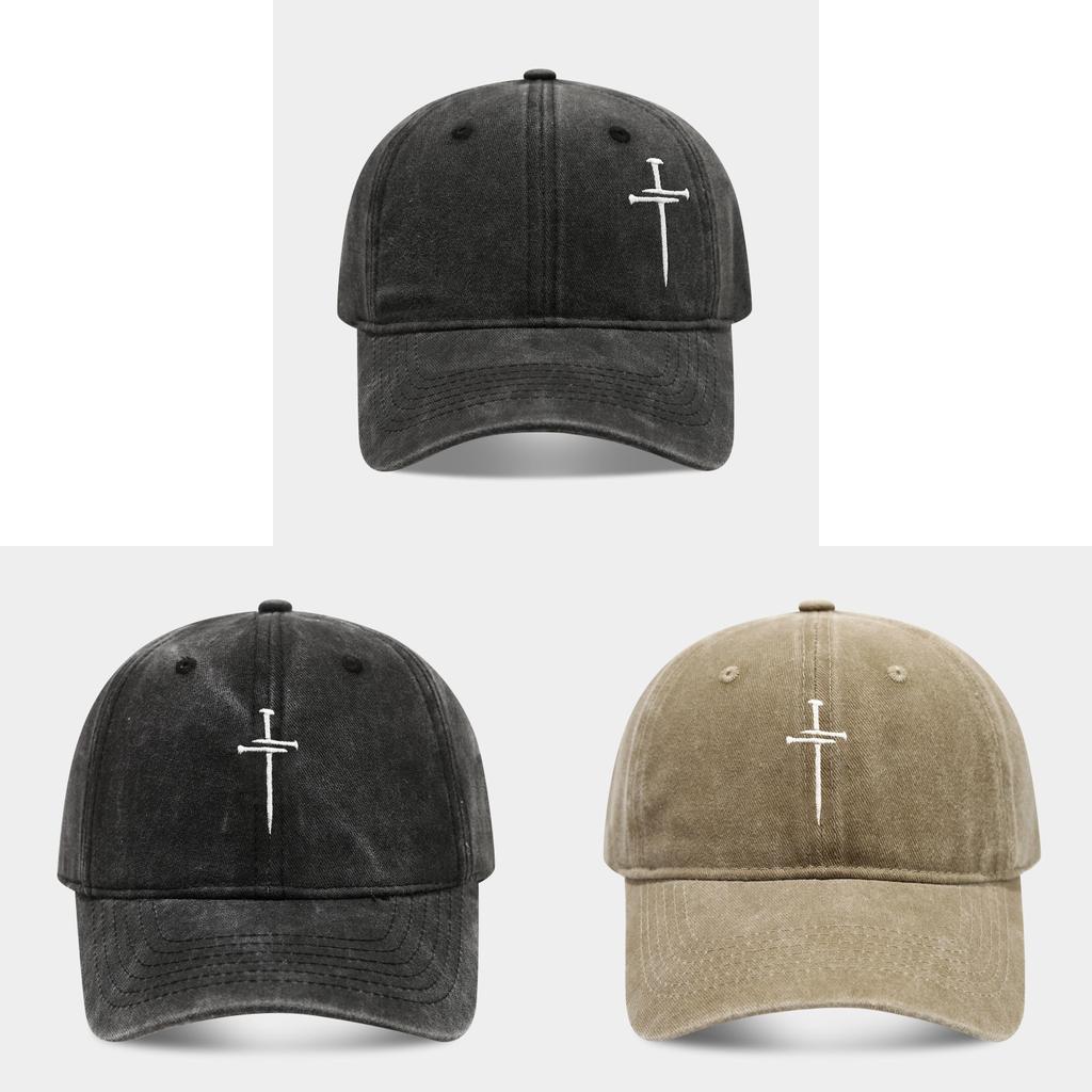 Streetwear Baseball Cap With Cross Stud Embroidery For Casual Men Women