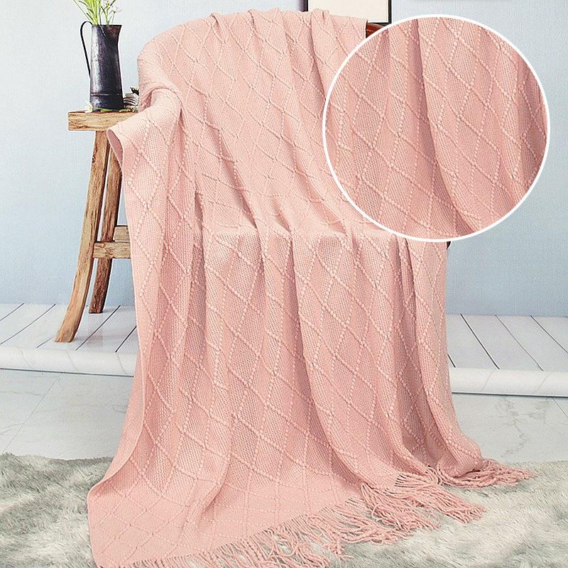 Office Bed Thickened Premium Sofa Blanket New Nordic Style Autumn and Winter Fringed Blanket