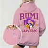 Women's KPop Demon Hunters Hoodie with Rumi Huntrx Graphic Character Perfect for Autumn Winter Casual Wear & Fan Merchandise