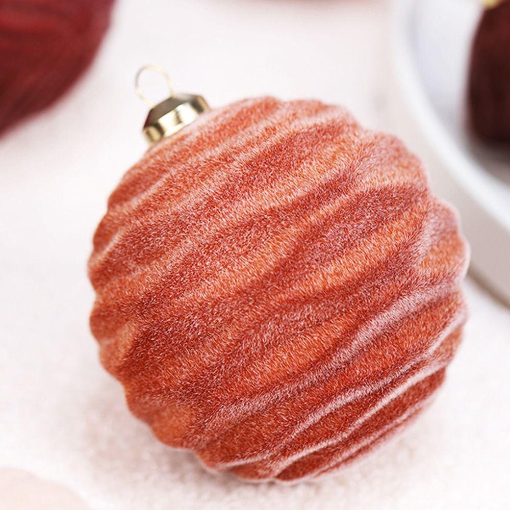 35pcs Flocked Christmas Velvet Ball Pendant Reusable Xmas Tree Ornaments  Xmas Party Favors
