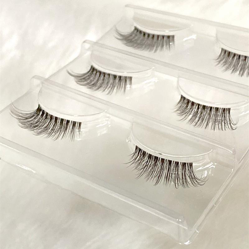 Transparent Band European & American Style 3D Synthetic Fiber False Eyelashes - Dense, Soft, Fine, C Series