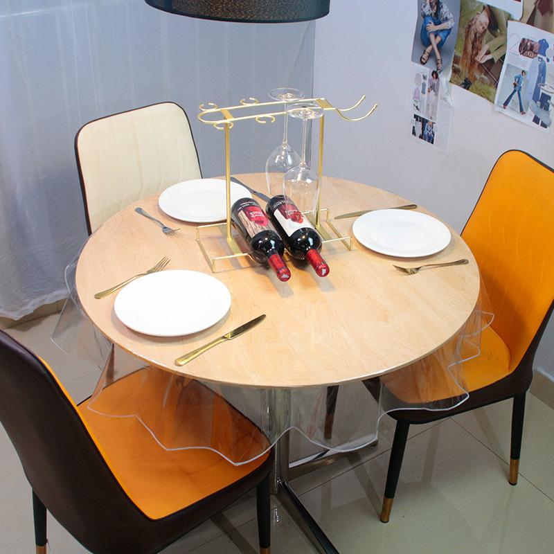Transparent Round Plastic Tablecloth Protective Sleeve Waterproof and Oil Proof PVC Tablecloth