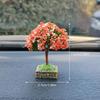 New Car Mini Tree Simulated Flower Ornament Square Base Interior Accessories Center Console Decorations Mounted Plant Ornament