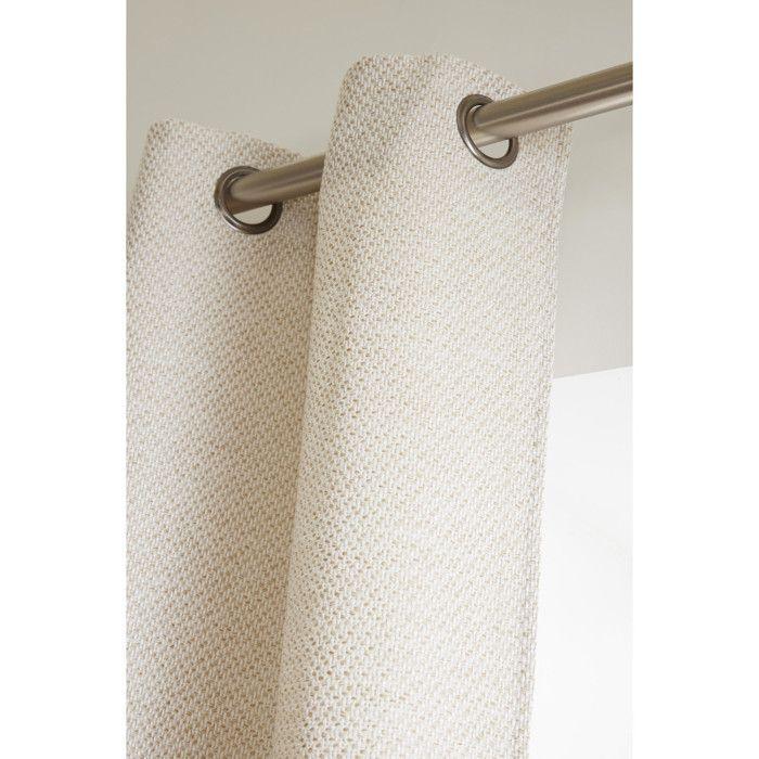 Rideau + 8 œillets 140 x 240 cm fils teints jacquard "Atlas" Le fil d'Ariane - Sable