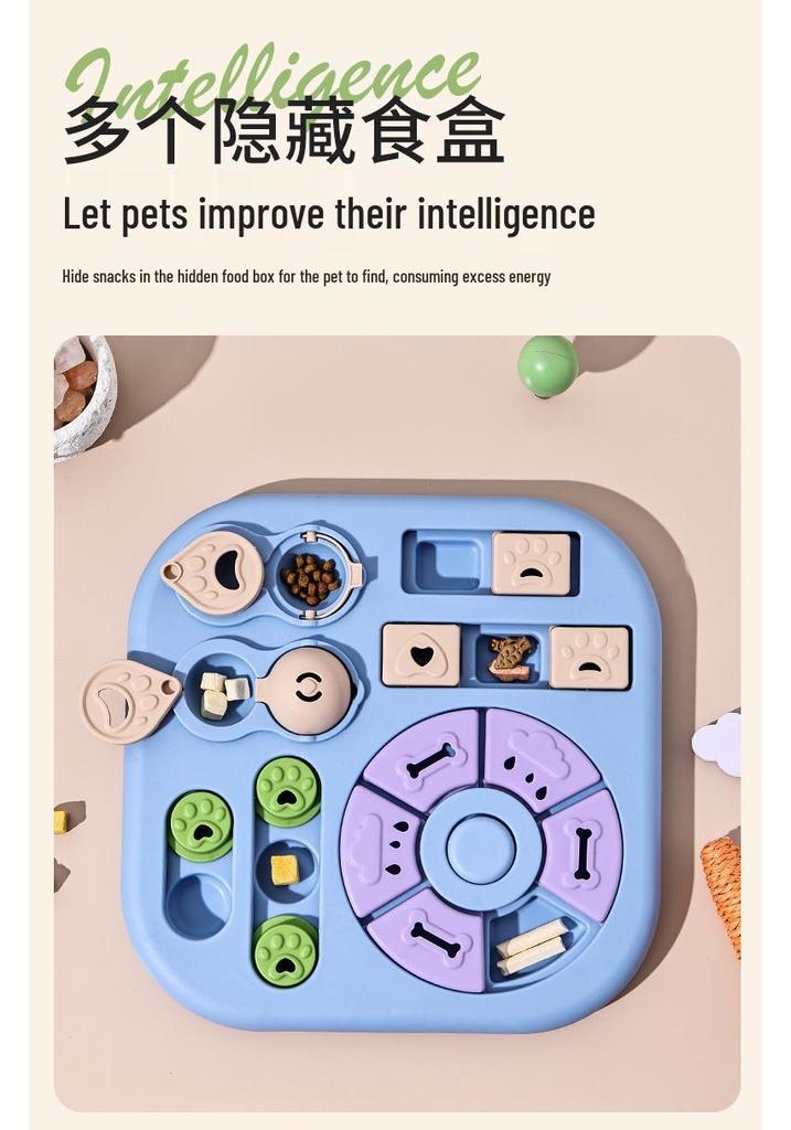 Rotating Dog Feeding Toy: Slow Feeder Turntable Puzzle Bowl, Bite-Resistant Training Tool.