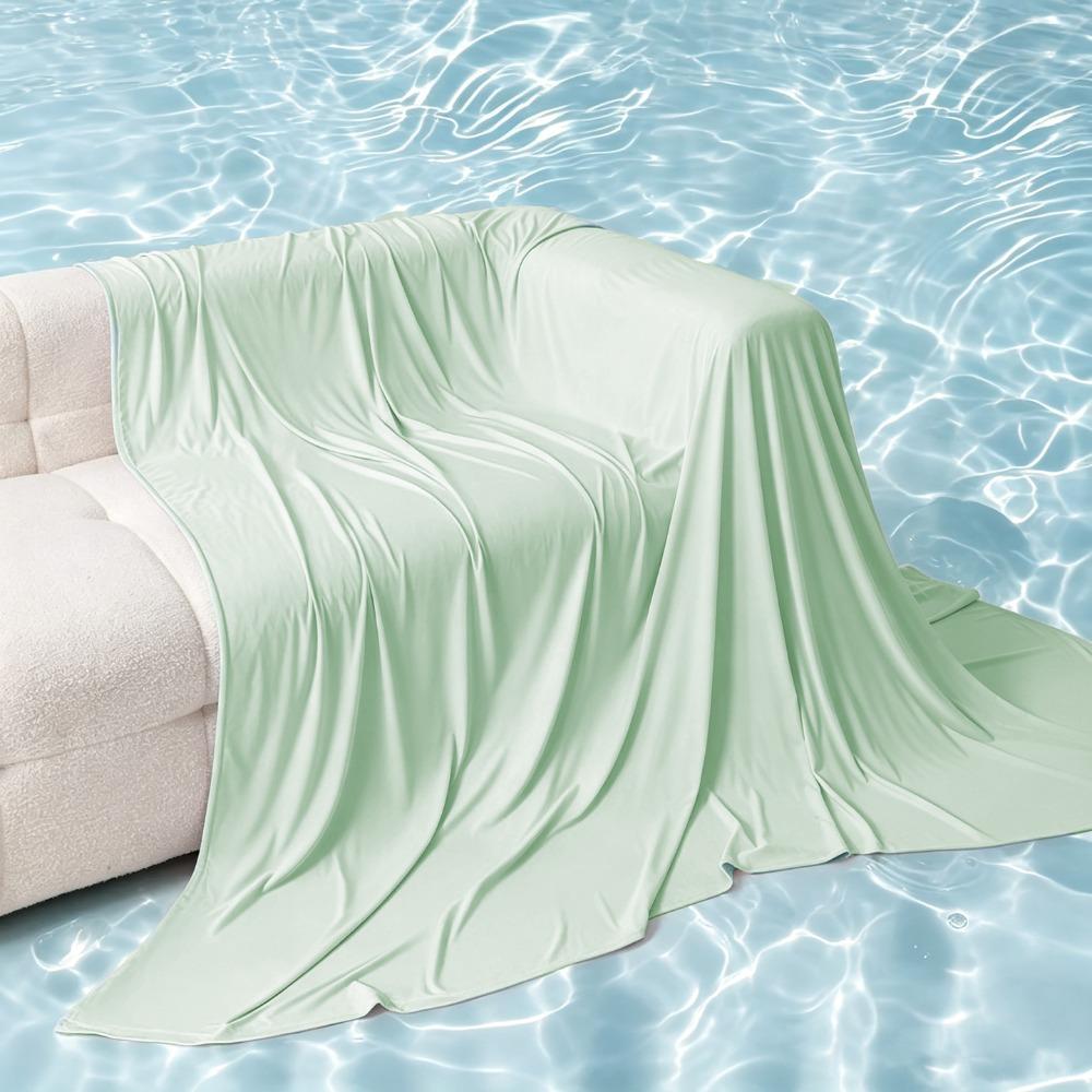 Reversible Throw Blanket Lightweight Summer Quilt Household Summer Cooling Blanket  Office 39.37x59.06 in зелёный