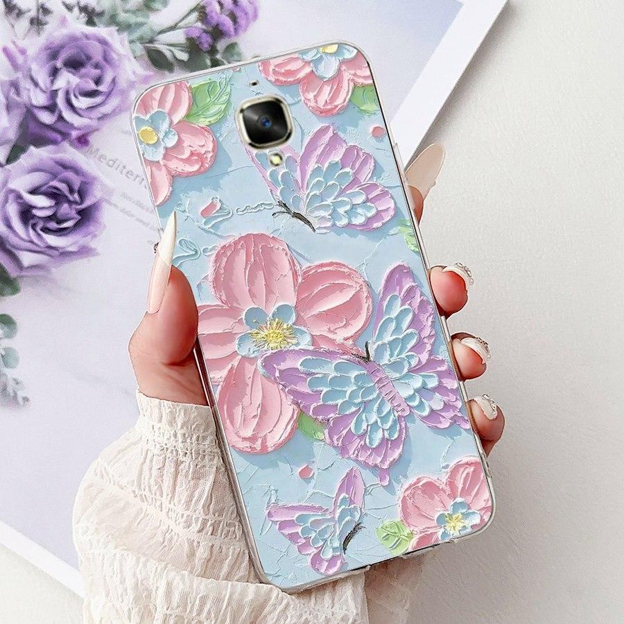 For OnePlus 3T Nord 3 5G Case Butterfly Flower Soft Silicon TPU Phone Cases For One Plus3 3 T Nord3 5G Cover