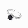 Black Zircon RIngs For Women Man Couple Wedding Engagement Ring Jewelry