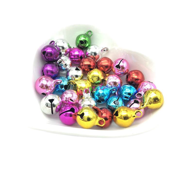 Colored Single-Tone Jingle Bell Charms for DIY Jewelry and Christmas Decorations