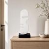Wooden Facial Profile Decor with Rectangular Base Modern Geometric Cutout