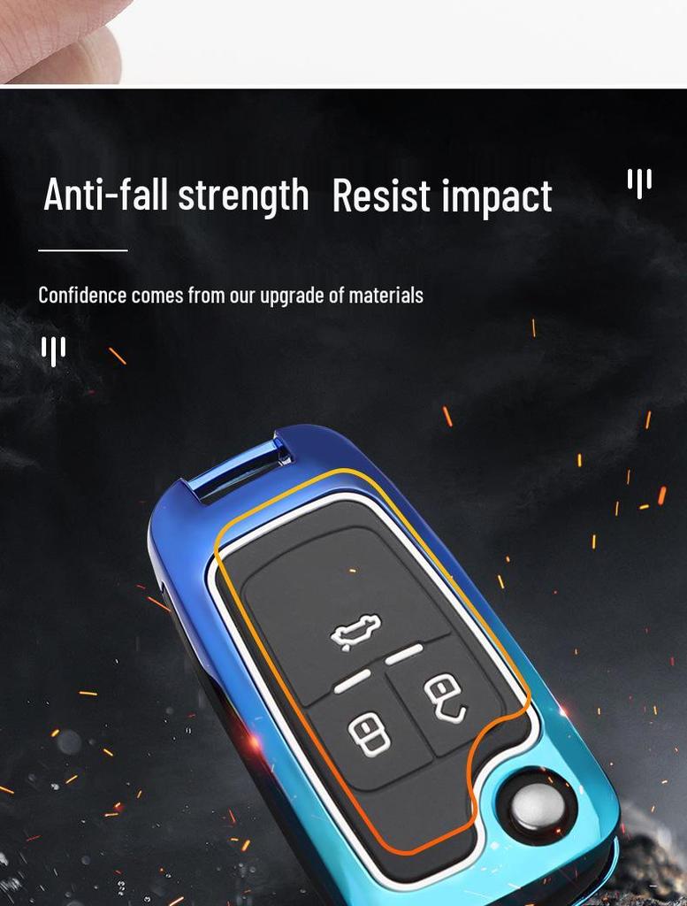 Gradient Key Case for Buick: Fits Verano, LaCrosse, Encore, Regal, Yinglang - Folding Design with Buckle