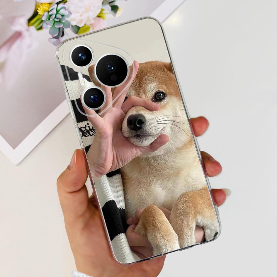 For Huawei Pura 70 Pro Plus Case Fashion Flowers Clear Soft Silicone Shockproof Phone Cover For Huawei Pura 70 Pro Pura70 Bumper