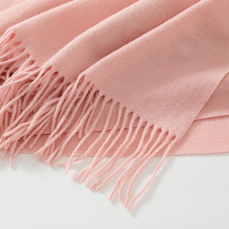 New Solid Color Wool Square Scarf Women's Imitation Cashmere Autumn and Winter Warm Scarf Cashmere Shawl