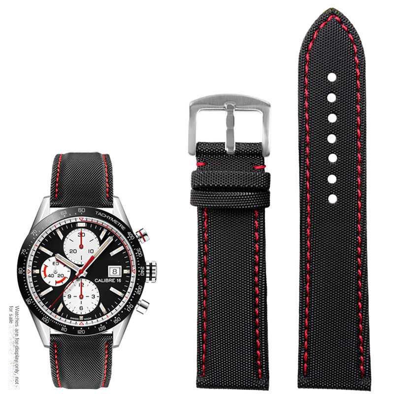 20mm 21mm 22mm 23mm Nylon Leather Bottom Watchband for Mido Helmsman M021 M005 M038 Tudor Seiko Waterproof Watch Strap