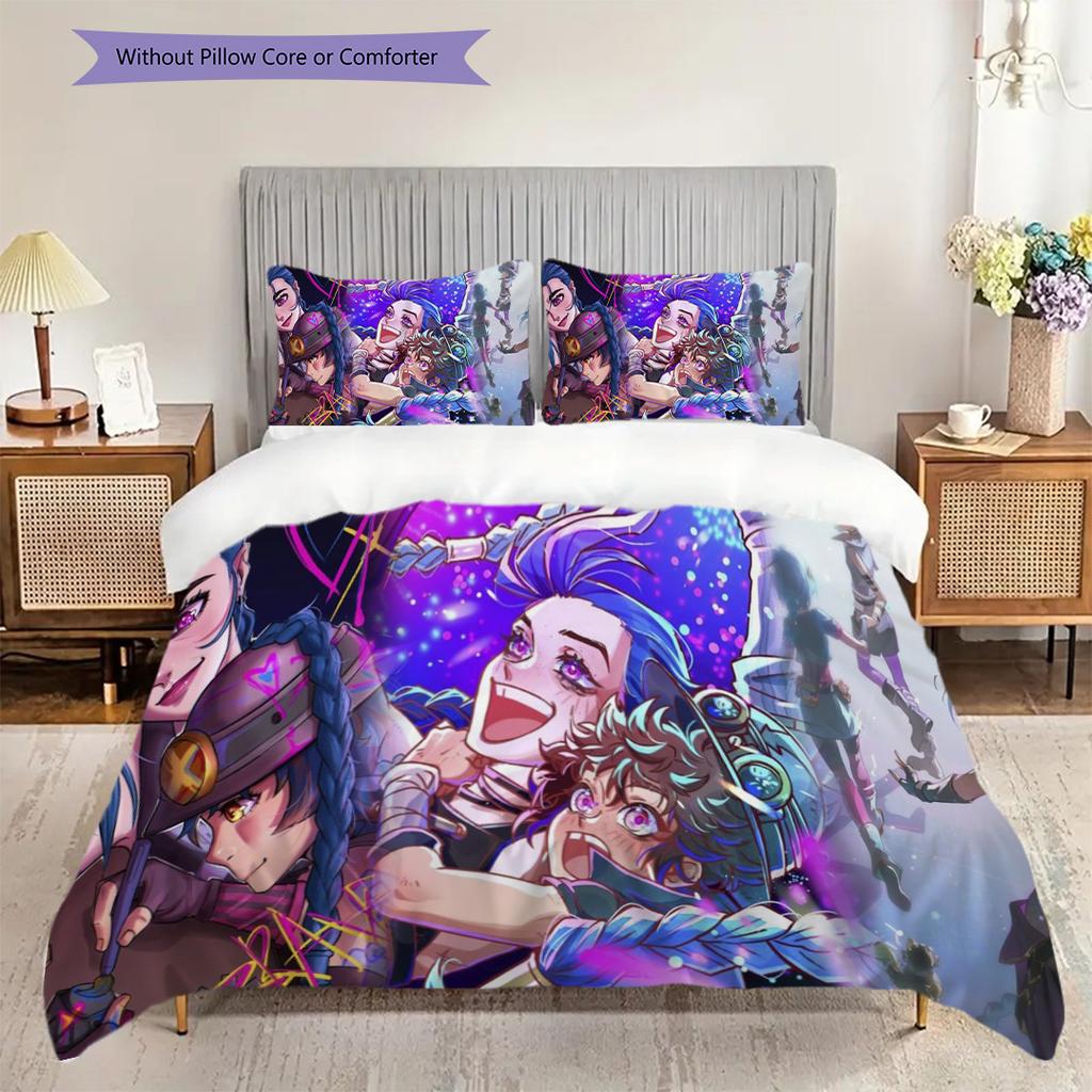 Fantasy Warriors Emblem Bedding (1 * duvet cover + 2 * pillowcase, without core) 2D Flat Duvet cover and pillowcase Soft and comfortable Bedding set