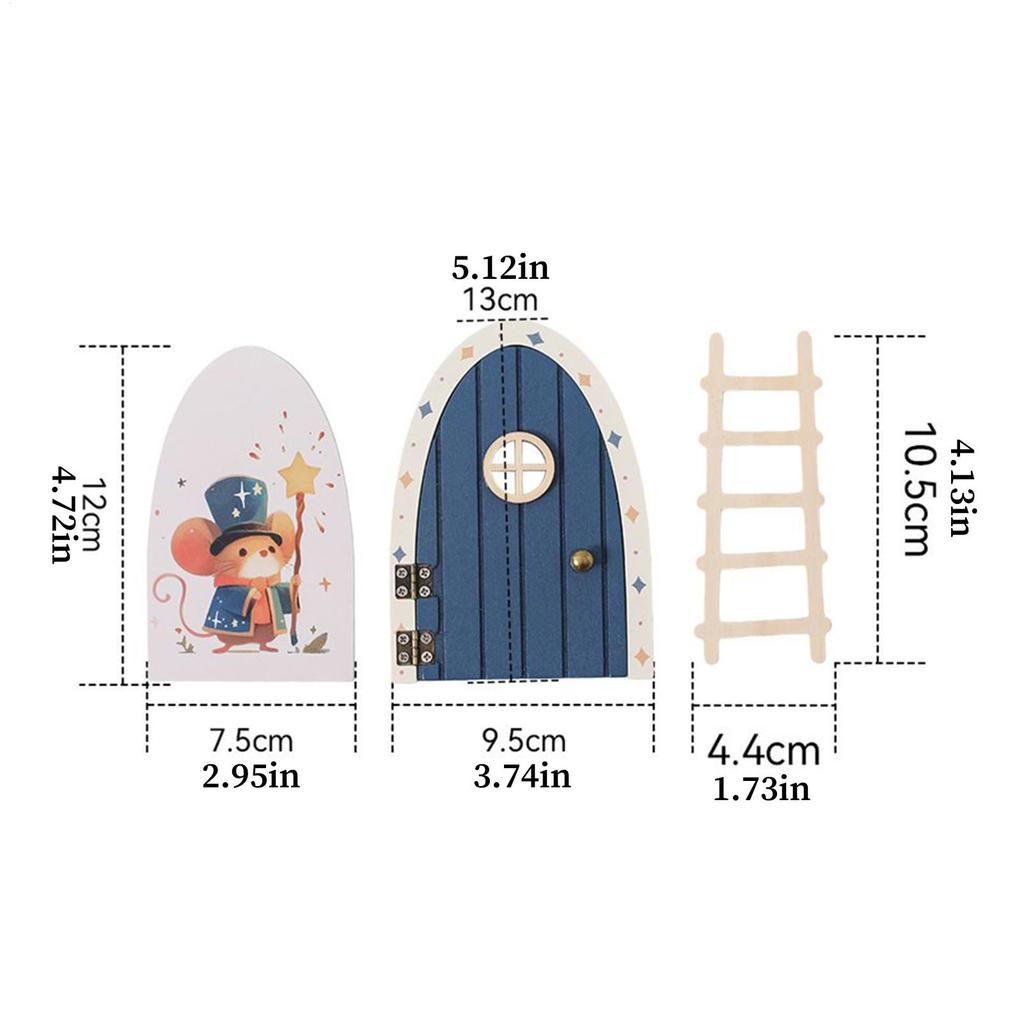 Fairy Door for Wall Wood Cartoon Fairy House Door Holiday Party Supplies for Thanksgiving Birthday School Room Offices Dormitory