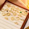 Exquisiter Super-Flash-Zirkonring für Mädchen, leichter Luxus, hochwertiges Gefühl, offener verstellbarer Ring, einfache Galvanisierung mit echtem Gold