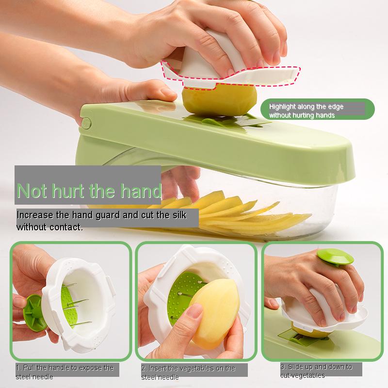 Kitchen Vegetable Chopper Multifunctional Household Vegetable Chopper Potato Slicer Salad Dicer Grinder Handle Type Food Pulveri