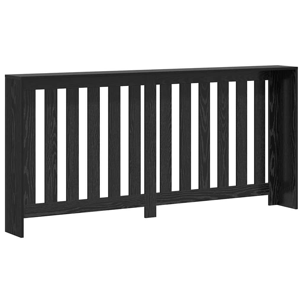 Schwarze Eichenholz-Heizkörperverkleidung, Wanddekorregal, Ablageregal, 175x20x82 Cm