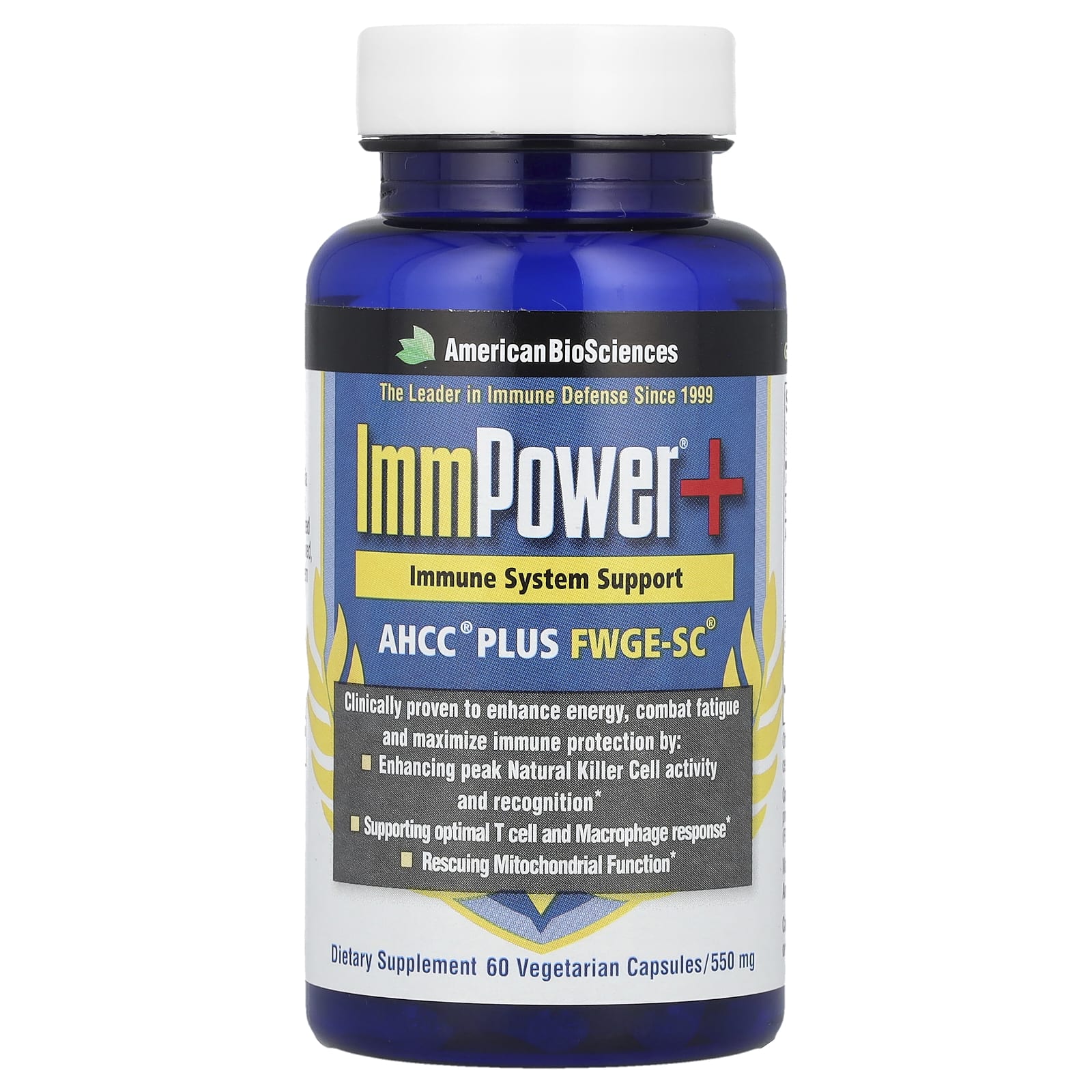 

Immpower®+, Ahcc® plus Fwge-Sc®, 60 Veggie Caps