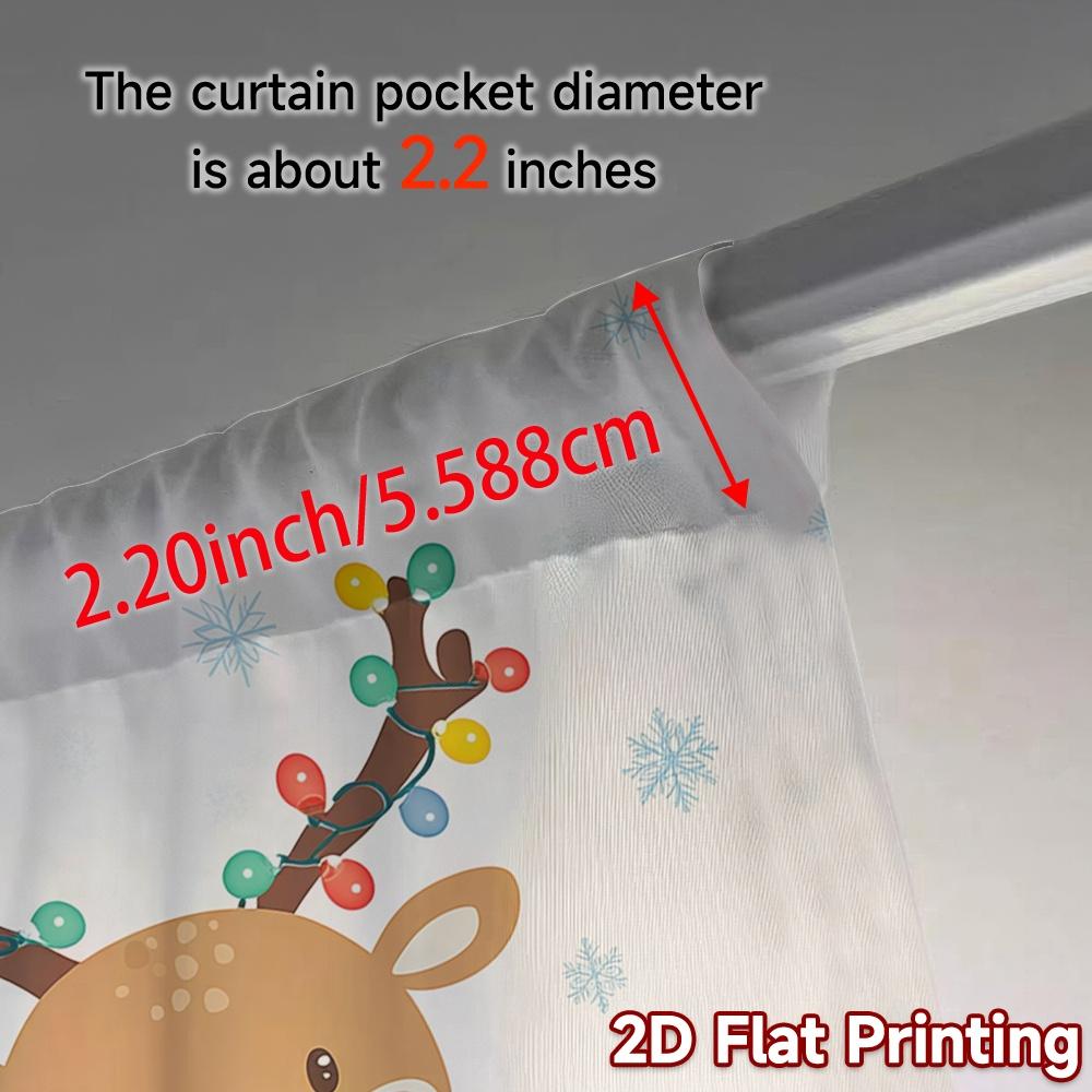 2pcs,Curtains Cute Christmas Deer Snowfall Holiday Chic Chic Curtain Versatile Polyester Curtains All Seasons for Bedroom,