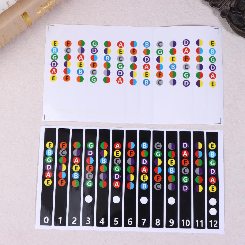 5Pcs Guitar Fretboard Notes Map Labels Stickers Guitarra Accessories 6 String Fingerboard Fret Decals For Guitar Beginner