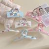 Pastel Blue & White Cartoon Cat Large Claw Hair Clip - Cute Girly Shark Accessory for Students