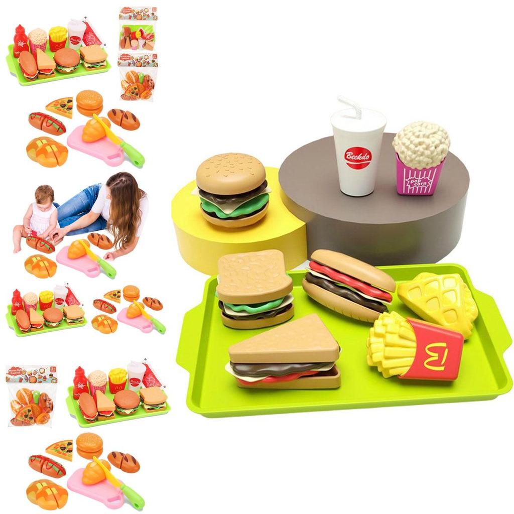 Imaginative Pretend Play Food Set For Kids With Burger Sandwich And French Fries