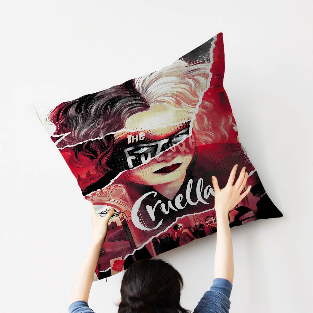 Movie C-Cruella Pillow Cover Design Cushion Cover Decor Holiday Decorati