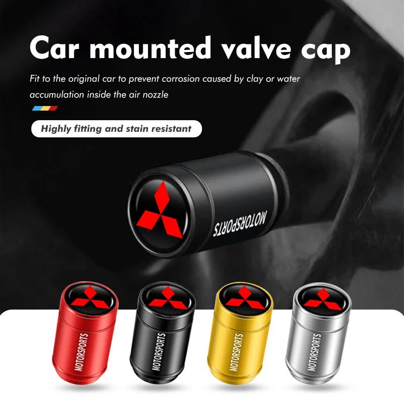 gzbf5 4PCS Car Motorcycle Valve Caps for Mitsubishi All Models Eclipse Cross ASX Mirage Tire Stem Air Cover Universal Accessories