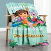 Dora Explorer Customize Your Name Blanket Multi-purpose Customizable Blanket Warmthful Decor for Chair Office Office Chair Bedding All-Season Use