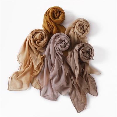 Women's Classic Bali Yarn Cotton-Linen Scarf: Breathable, Thin, Soft, Silk-Like, Solid Color.