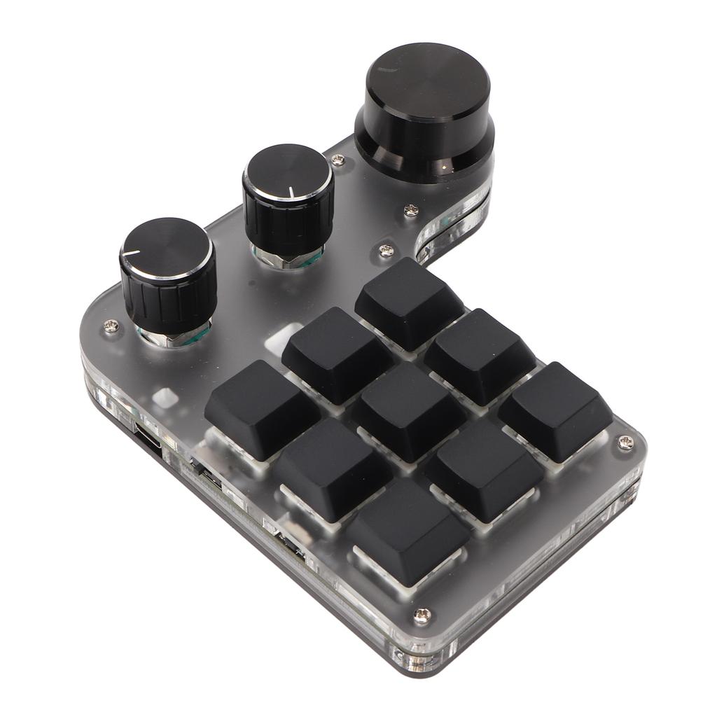 Programmable Macro Keyboard 9 Keys 3 Knobs USB Bluetooth Connection OSU Gaming Keyboard for Office Music Media