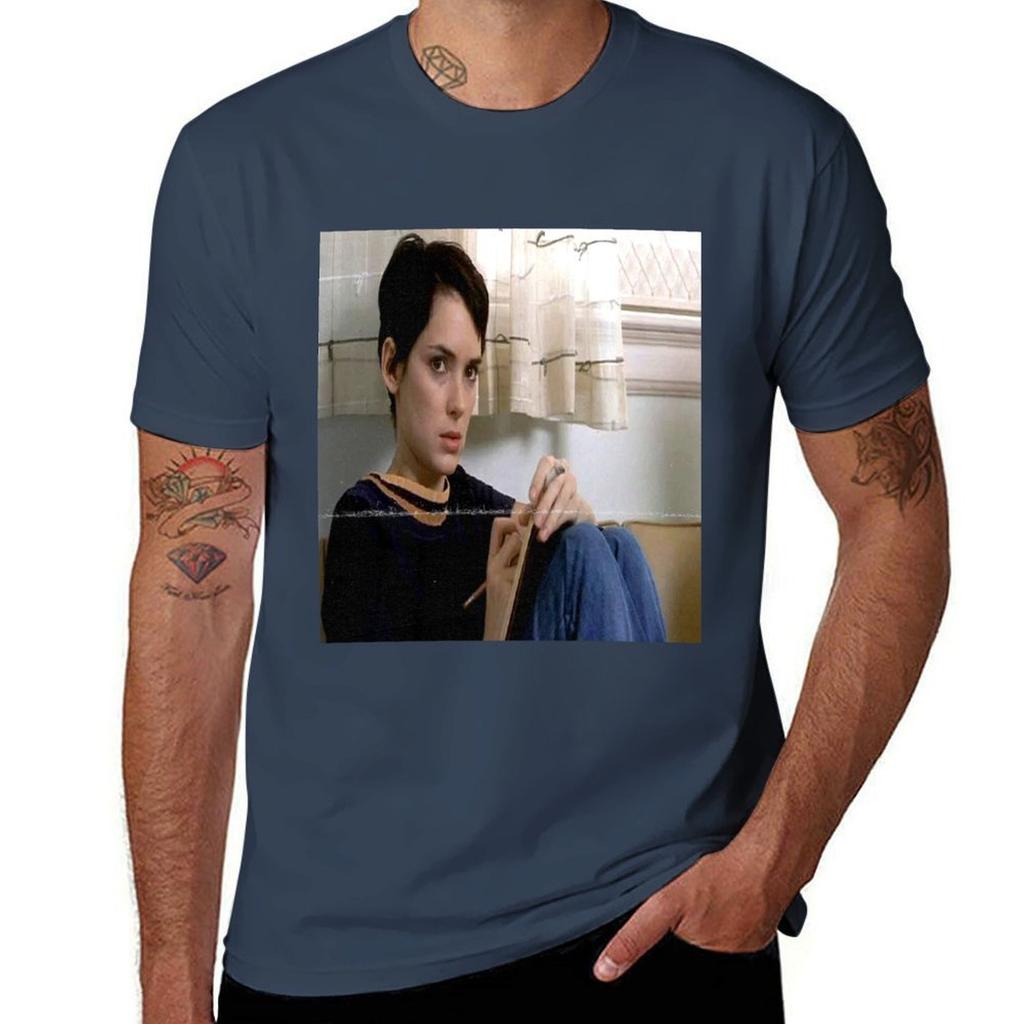 girl interrupted vintage art TShirt Novelty Print Casual Tee Shirt