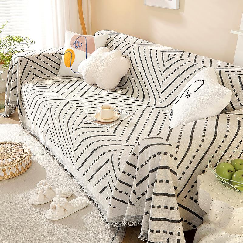 Nordic Style Sofa Cover Cloth Ins Style Full-Cover Sofa Cushion Simple Modern Sofa Cover Four Seasons Universal Sofa Cover Cover