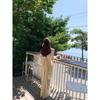 Women's Summer Yellow Gradient V-Neck Spaghetti Strap Beach Dress