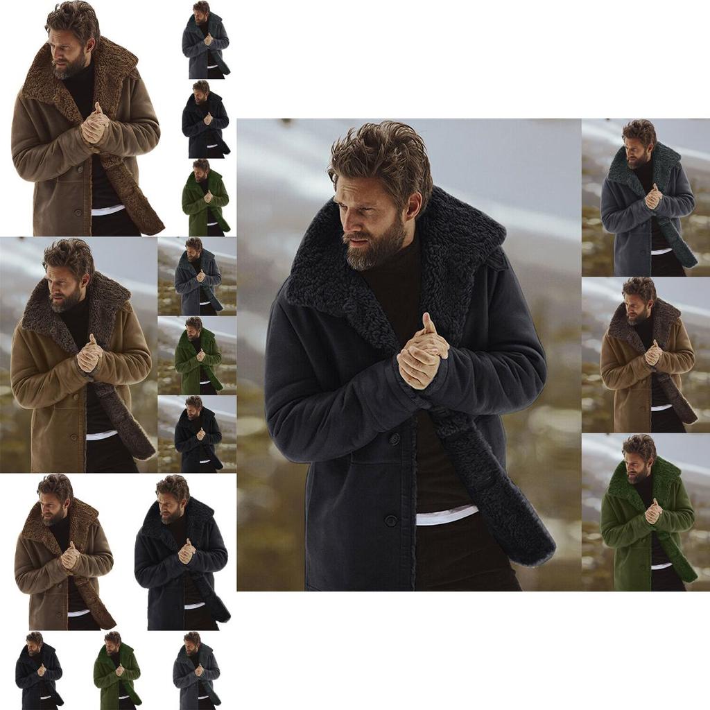 Men's Winter Warm Thick Coat Trench With Storm Cuffs And Cozy Lining Inside