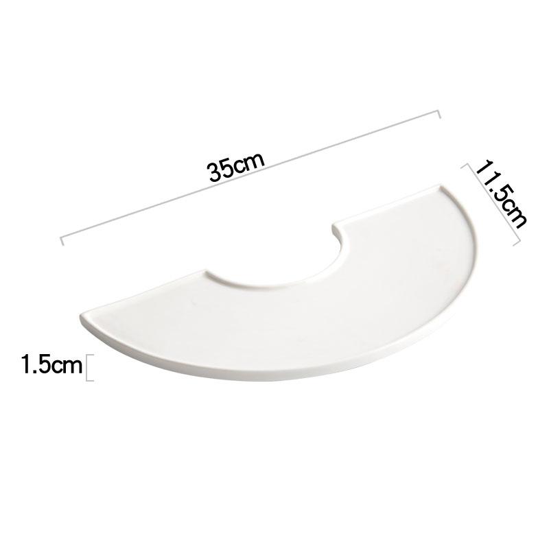 Farfurie ceramică neregulată alb pur pentru cină, farfurie restaurant pentru sushi, farfurie pentru desert, farfurie pentru paste, veselă specială pentru bucătărie moleculară