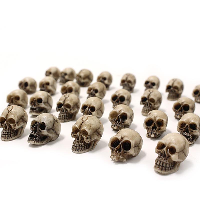 20 Pieces Halloween Skeleton Head Small Mini Skulls for Halloween Party, Halloween Decor Props, Table Decor,Bonsai Decor