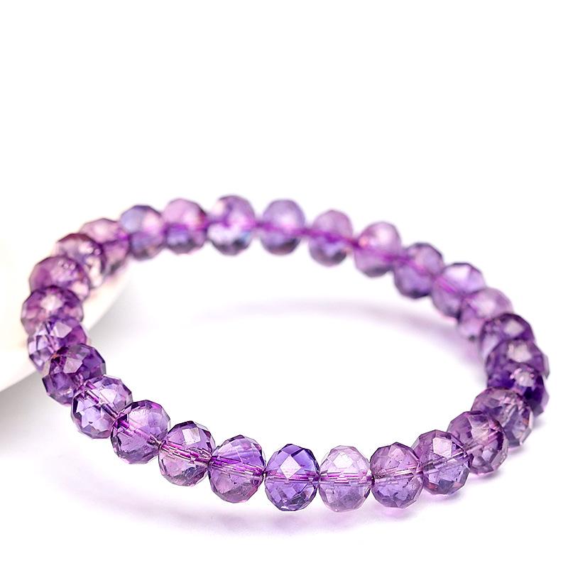 Brazilian Amethyst Faceted Disc Beads Bracelet