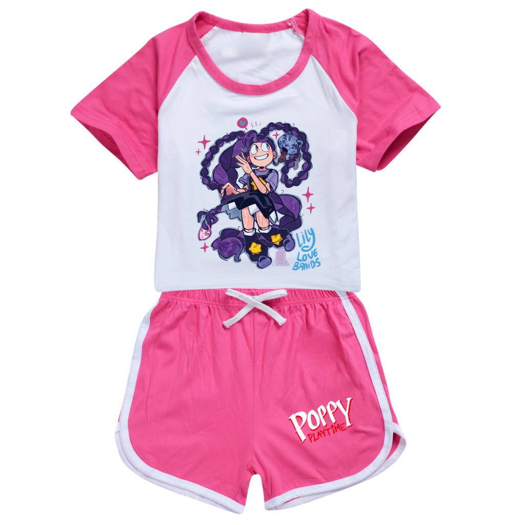 5625 Kids Girls Lily Lovebraids Print T-shirt Shorts Tracksuit Sets