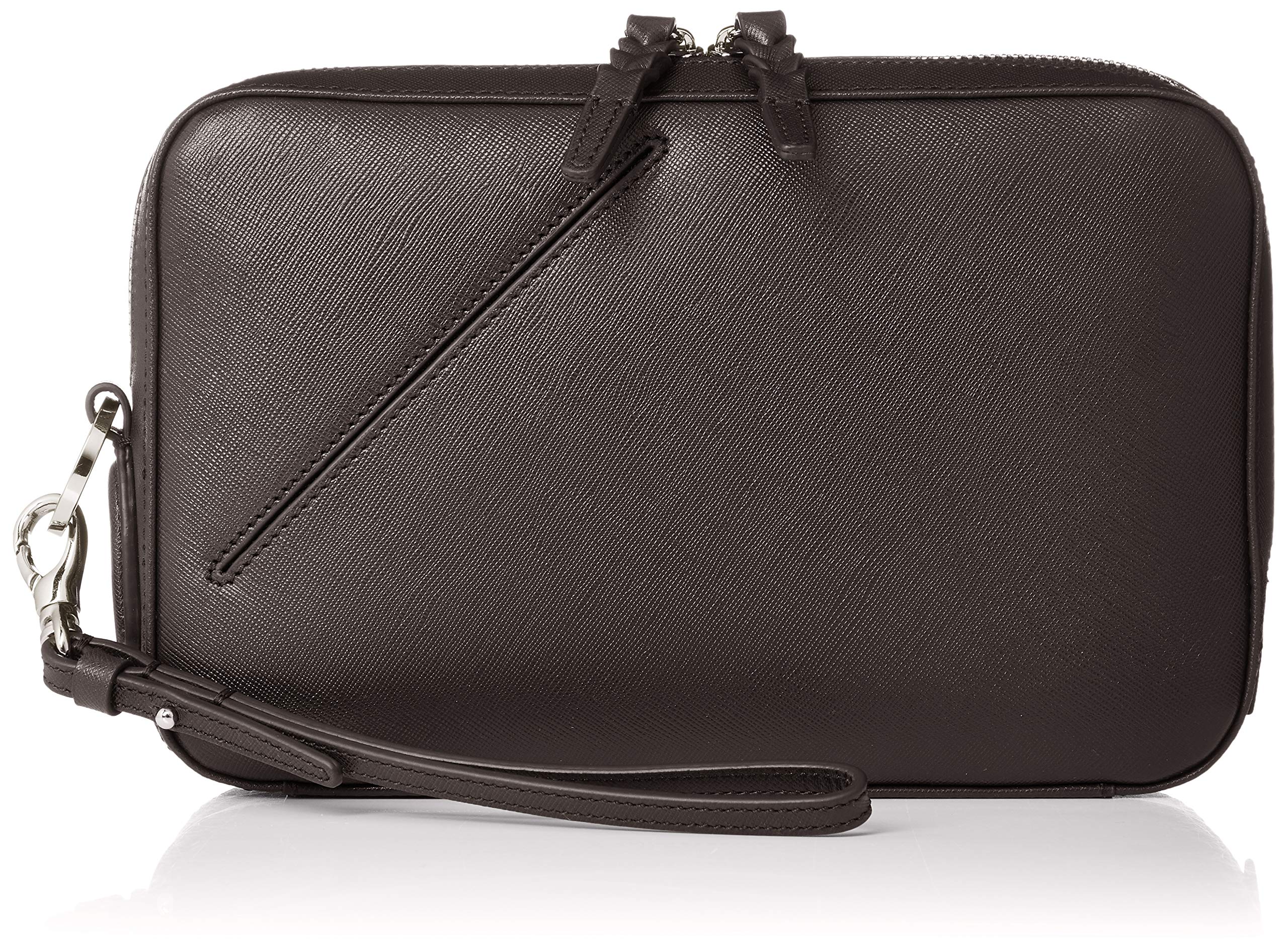 

Rounded corner leather clutch bag PAP152 Chocolate [PID] шоколадний