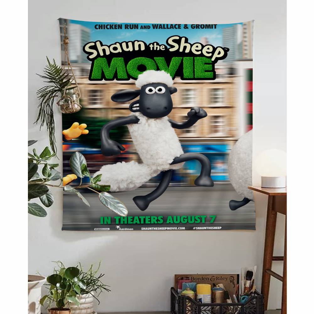 Cartoon SShaun fun the Sheep anime DIY Wall Tapestry for Living Room Home Dorm Decor Wall Art Decor