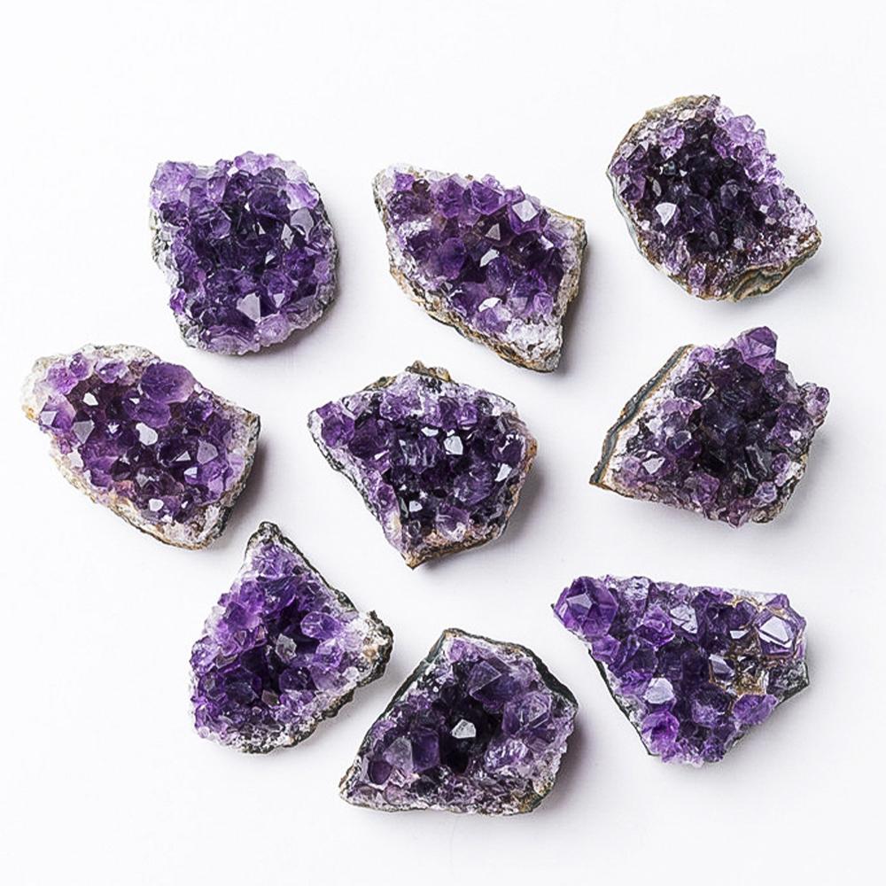 Natural Raw Amethyst Cluster Purple Quartz Uruguay Crystal Cluster Irregular Mineral Specimen Stone Craft Home Decoration 10-30G