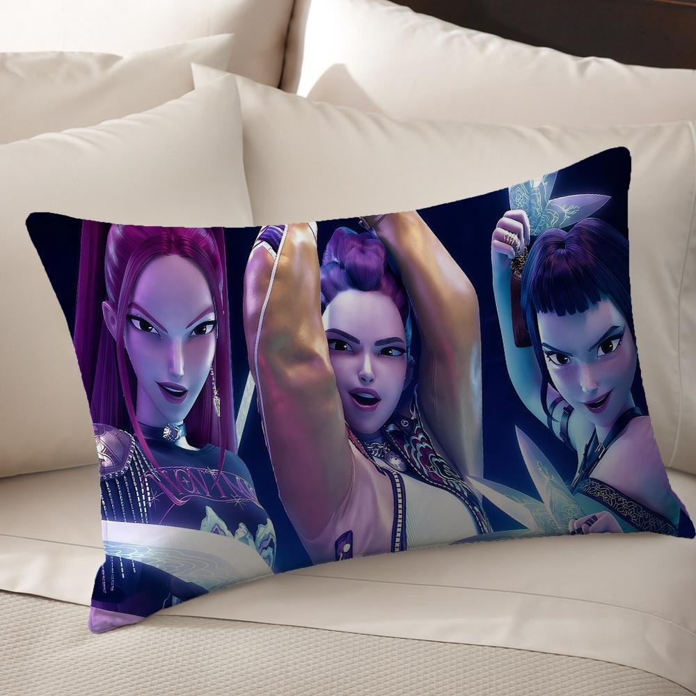 KPop Demon Hunters Anime style pillowcase: colorful star characters, cool patterns, fashionable home decoration