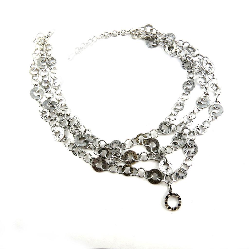 Les Trésors De Lily [D8474] - Designer Necklace 'Scarlett' Silver