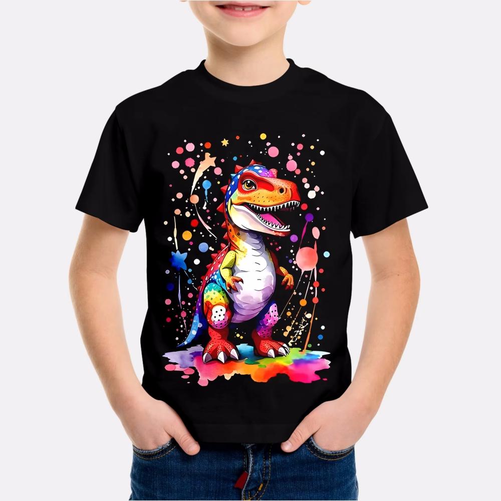 Clothing for Boys Cartoon Dinosaur 3D Print Graphic T Shirts Summer Daily Casual Tee Top Clothes for Children T-Shirts for Boys