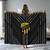 Al-Ittihad Club Logo Aufdruck Flanelldecke Hohe Qualität Warm Bequem Decke für Alle Jahreszeiten Perfekt für Geschenke Heimdekoration
