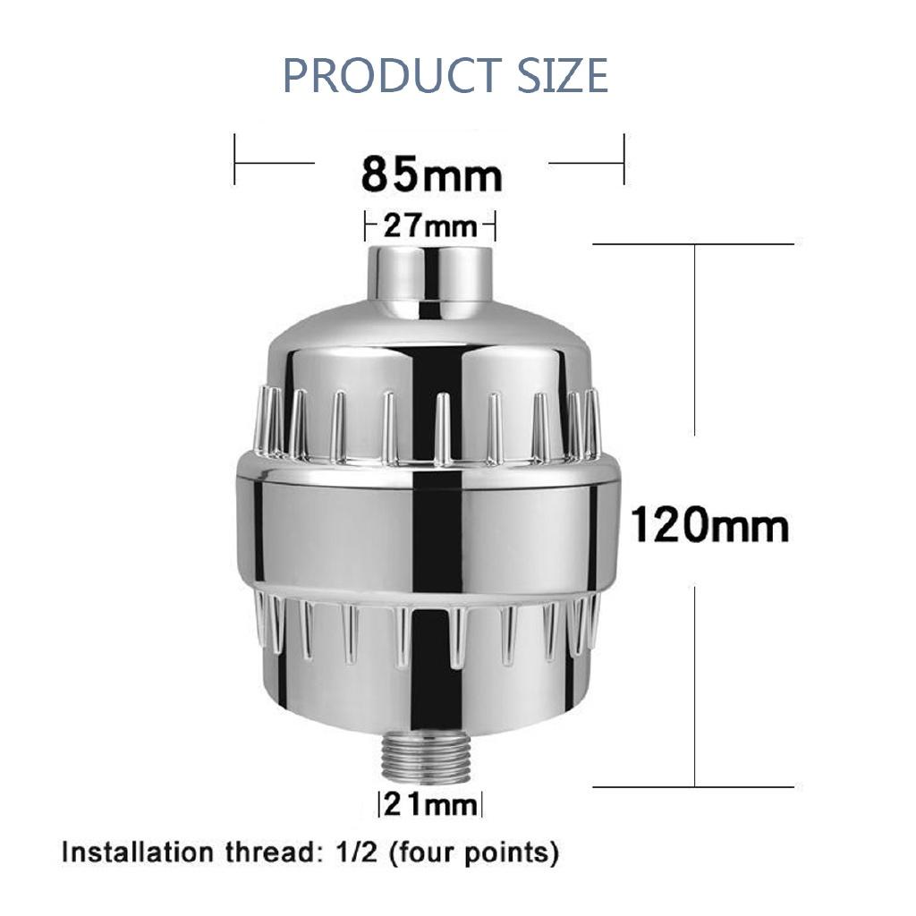 1/2'' Water Treatment Softener Chlorine Removal 15 Stage Bath Water Purifier Bathroom Shower Filter NEW